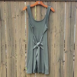 NWOT Aerie Green Ribbed Faux Wrap Dress XL